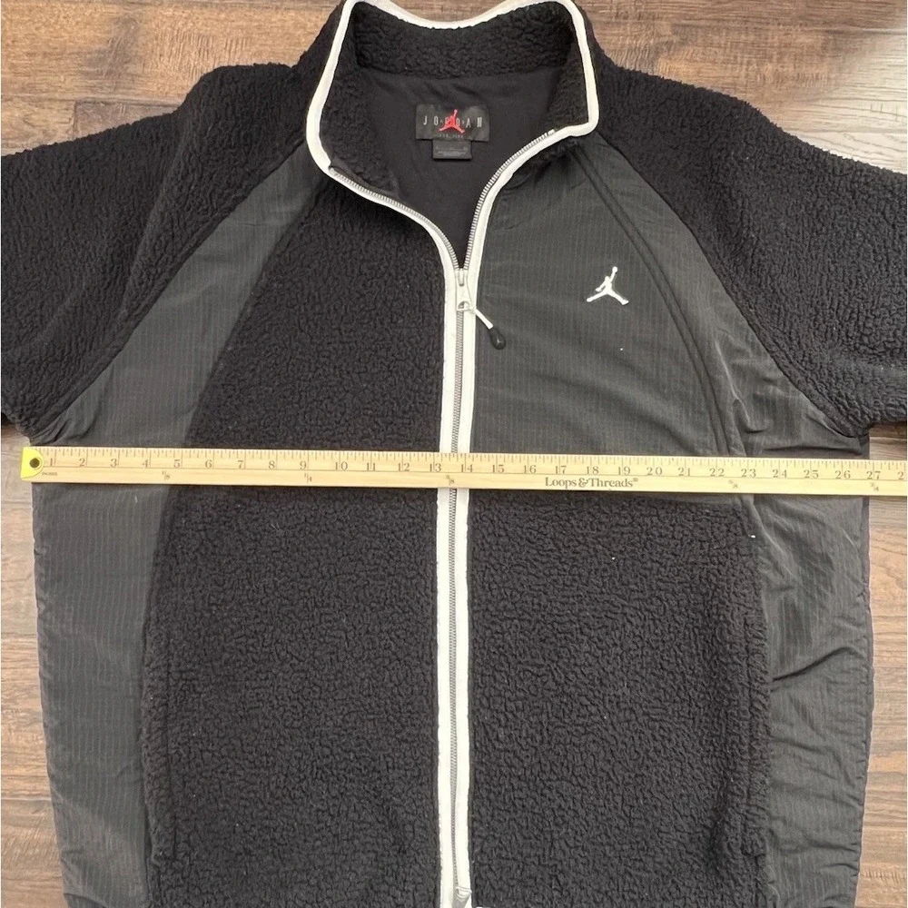 Air Jordan Essentials Men's Full Zip Winter Black Sherpa Fleece Jacket Sz XL Y2K